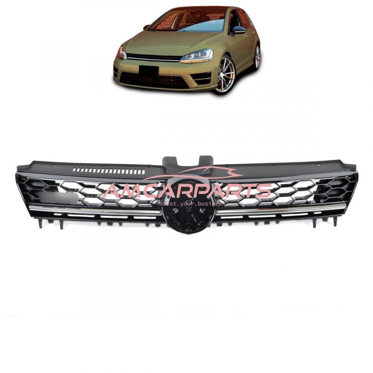 Upgrade Design Kühlergrill Chrom mit Emblemhalter für VW Golf 7 GTD 2012-2016