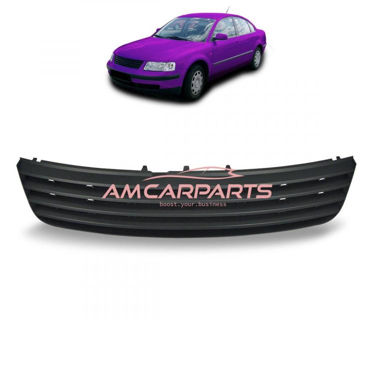 Upgrade Design Kühlergrill ohne Emblem, schwarz, passend für VW Passat B5 (3B) Limousine, Baujahre 1996-2000