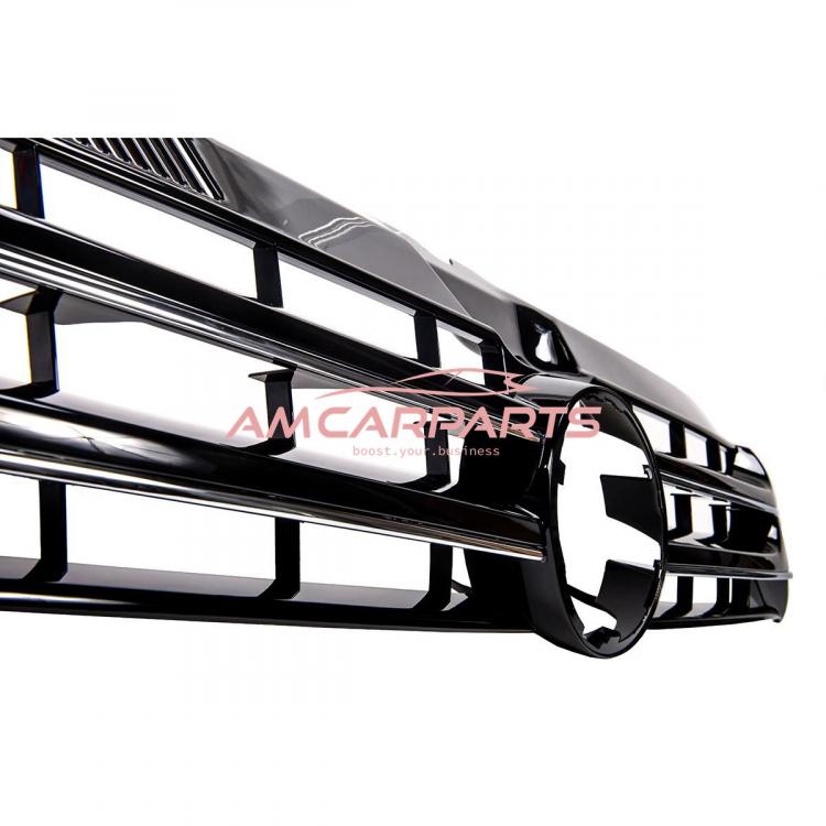 Preview: Upgrade Design Kühlergrill in Schwarz glänzend mit chrom Streifen, für VW Transporter T5.1 Facelift 2009-2015