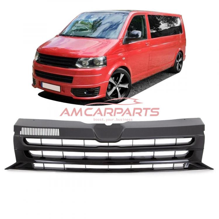 Upgrade Design Kühlergrill für Volkswagen T5 09-15 Schwarz ohne Emblemhalter