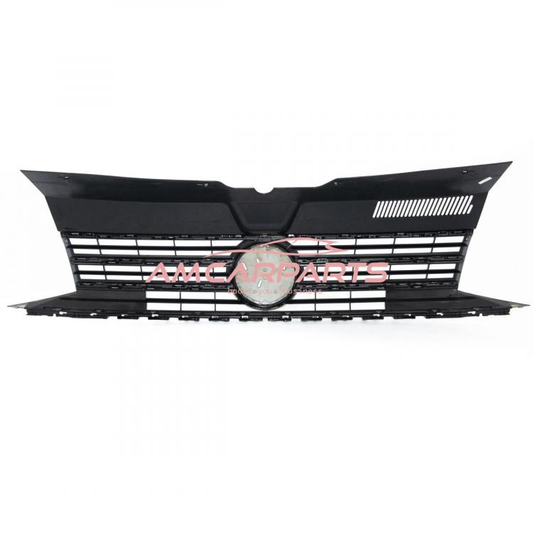 Preview: Upgrade Design Kühlergrill für Volkswagen T6 15-19 Hochglanz-schwarz mit Chrom Leiste und Emblemhalter