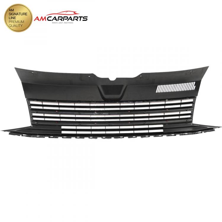 Upgrade Design Kühlergrill Schwarz mit roten Zierstreifen ohne Emblemhalter für VW T6 2015-2019