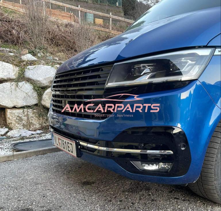 Preview: Upgrade Design Kühlergrill Schwarz glänzend ohne Emblemhalter für VW T6.1 Multivan 2019-2024