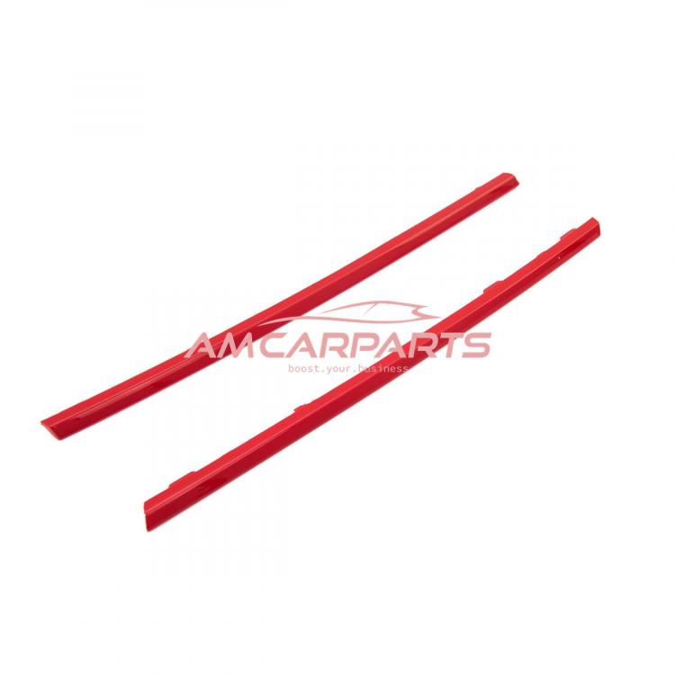 Preview: Upgrade Design Frontgrillblenden, kurzes Set, glänzend Rot für VW T6.1 Multivan 2019-2024