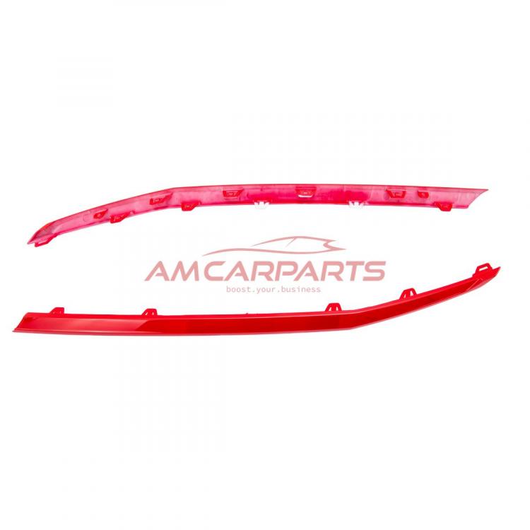 Preview: Upgrade Design Frontgrillblenden, langes Set, glänzend Rot für VW T6.1 Multivan 2019-2024