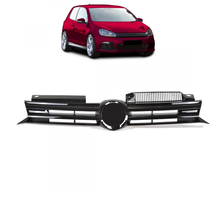 Upgrade Design Kühlergrill schwarz hochglanz für VW Golf 6 R20  2008-2014
