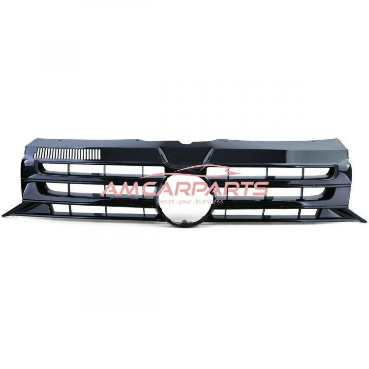 Preview: Upgrade Design Kühlergrill Hochglanzschwarz mit Emblemhalter, für VW T5 Multivan 2009–2015