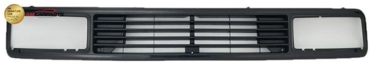 Preview: Upgrade Kühlergrill schwarz mit Emblem-Aussparung für Volkswagen T3 (Eckige Scheinwerfer-Aussparung) 79-92