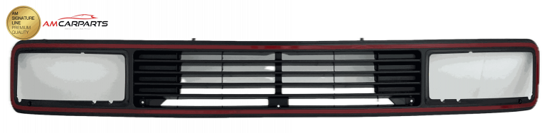 Upgrade Sportgrill / Kühlergrill schwarz/rot ohne Emblem für Volkswagen T3 (Eckige Scheinwerfer-Aussparung) 79-92