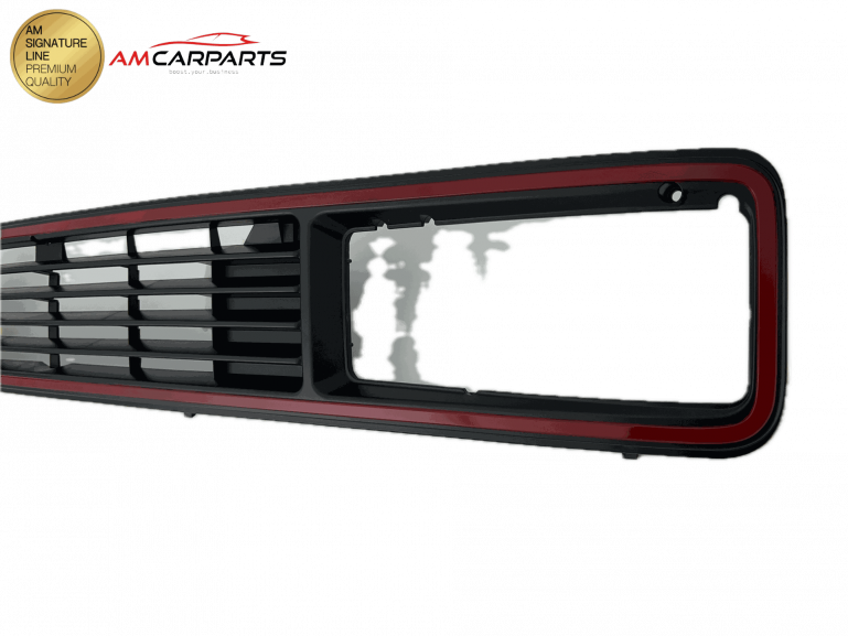 Preview: Upgrade Sportgrill / Kühlergrill schwarz/rot ohne Emblem für Volkswagen T3 (Eckige Scheinwerfer-Aussparung) 79-92