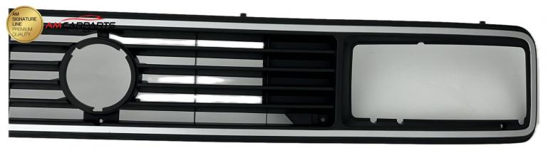 Preview: Upgrade Sportgrill / Kühlergrill schwarz/chrom ohne Emblem für Volkswagen T3 (Eckige Scheinwerfer-Aussparung) 79-92