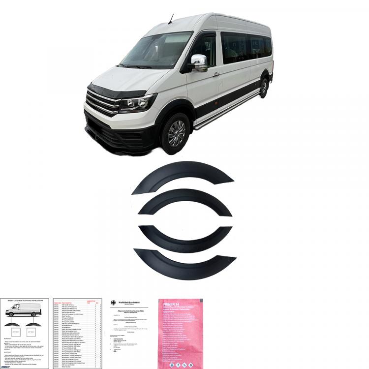 "Upgrade-Bus" Radlaufabdeckung / Radlaufverbreiterung Set passend für VW Crafter / MAN TGE 17+ schwarz / matt mit ABE 