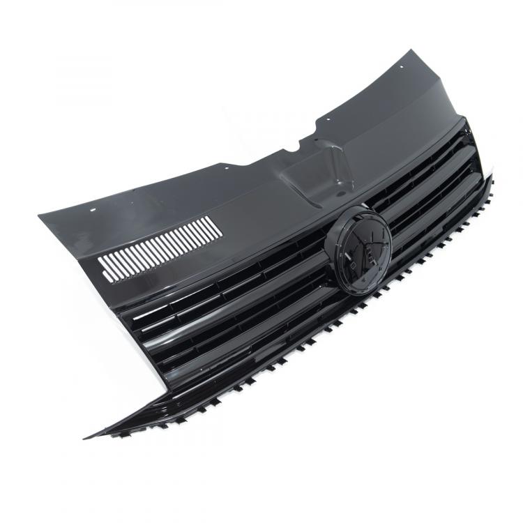 Paket-Upgrade Design Kühlergrill + Set Gitter Grill Einsatz Stoßstange vorne unten Hochglanz Schwarz-für Volkswagen T6 15-19 Hochglanz-schwarz