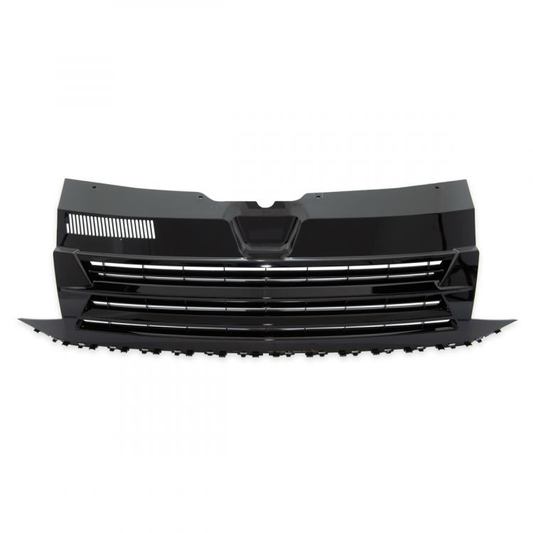 Paket-Upgrade Design Kühlergrill + Set Gitter Grill Einsatz Stoßstange vorne unten Hochglanz Schwarz-für Volkswagen T6 15-19 Hochglanz-schwarz