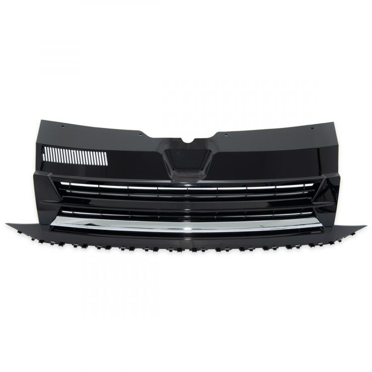 Paket-Upgrade Design Kühlergrill + Set Gitter Grill Einsatz Stoßstange vorne unten Hochglanz Schwarz-für Volkswagen T6 15-19 Hochglanz-schwarz