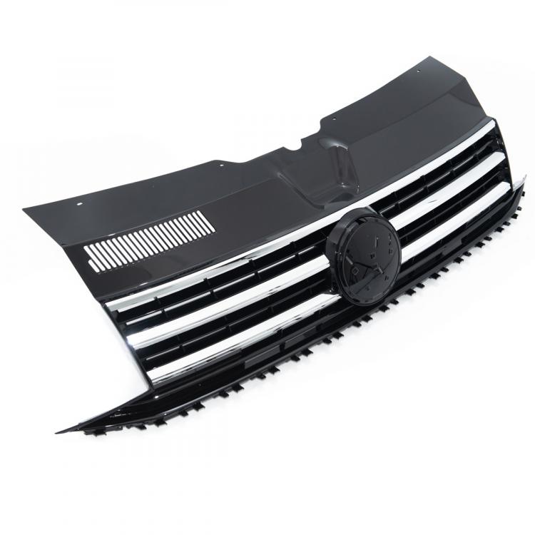 Paket-Upgrade Design Kühlergrill + Set Gitter Grill Einsatz Stoßstange vorne unten Hochglanz Schwarz-für Volkswagen T6 15-19 Hochglanz-schwarz