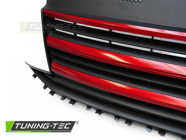 Paket-Upgrade Design Kühlergrill + Set Gitter Grill Einsatz Stoßstange vorne unten Hochglanz Schwarz-für Volkswagen T6 15-19 Hochglanz-schwarz