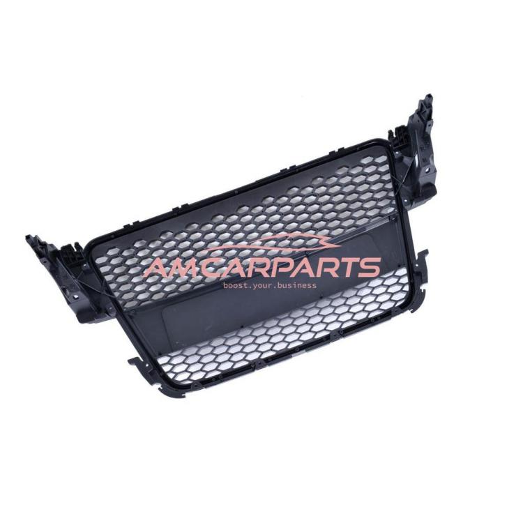 Preview: Upgrade Sportgrill / Kühlergrill für Audi A5 (8T) Coupe Cabrio Sportback 07-11Chrom / Hochglanz-schwarz in Wabendesign