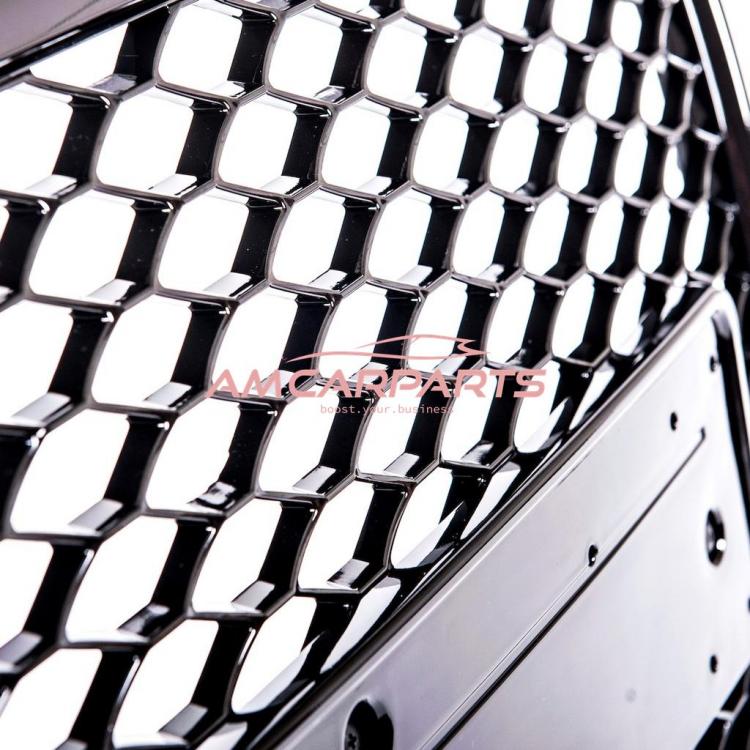 Preview: Upgrade Design Sportgrill / Kühlergrill für Audi A4 B8 08-12 Hochglanz-schwarz in Wabendesign
