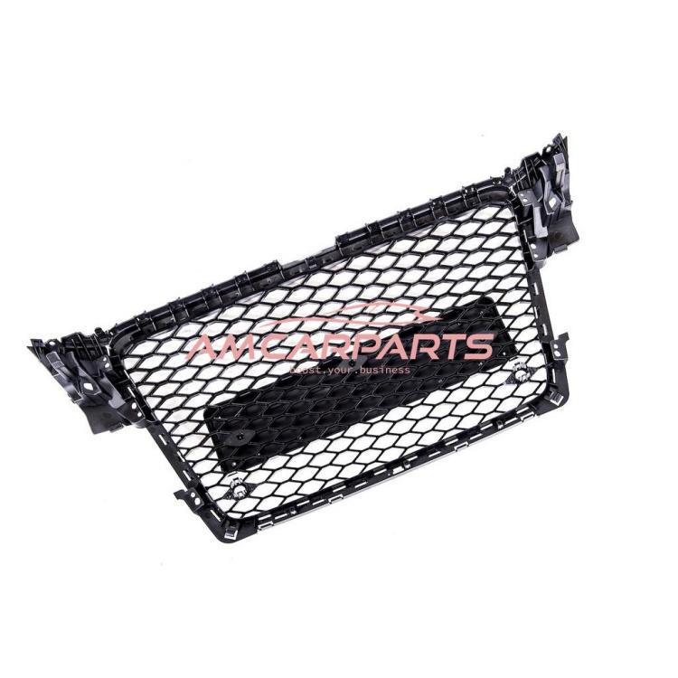 Upgrade Design Sportgrill / Kühlergrill für Audi A4 B8 08-12 Hochglanz-schwarz in Wabendesign
