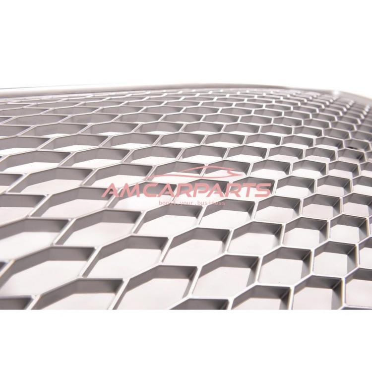 Preview: Upgrade Design Sportgrill / Kühlergrill für Audi A4 B8 Facelift 13-16 Silber-Matt in Wabendesign