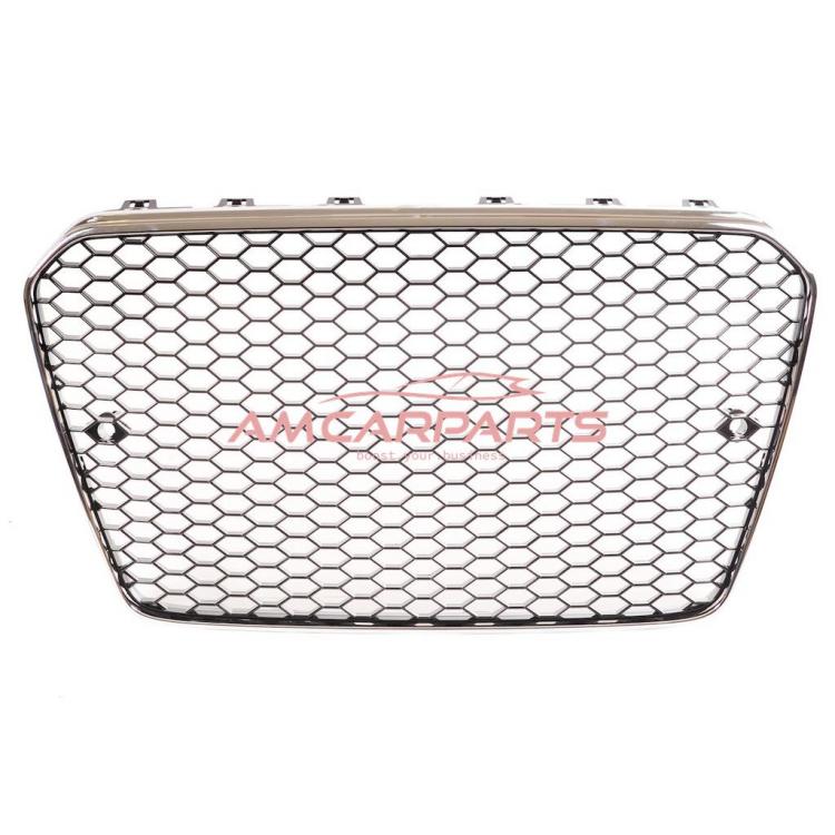 Preview: Upgrade Sportgrill / Kühlergrill für Audi A5 (8T) Facelift Coupe Cabrio Sportback 11-16 Chrom/Schwarz in Wabendesign
