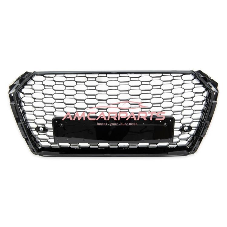 Preview: Upgrade Design Sportgrill / Kühlergrill für Audi A4 B9 (8W) 15-19 Hochglanz schwarz in Wabendesign