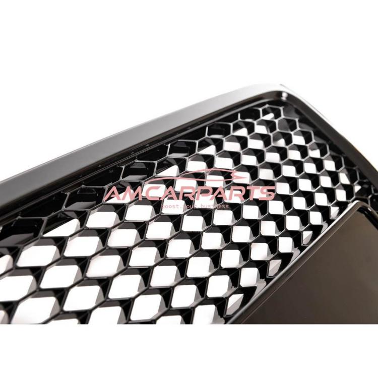Preview: Upgrade Design Sportgrill / Kühlergrill für Audi A4 B8 08-12 Hochglanz-schwarz in Wabendesign