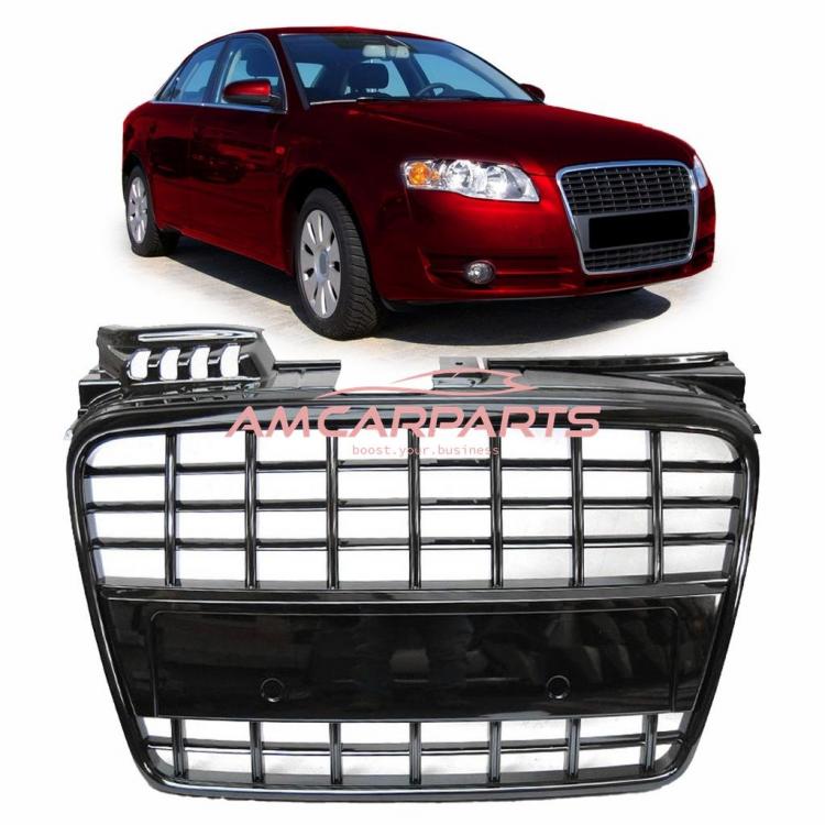 Upgrade Design Sportgrill / Kühlergrill für Audi A4 B7 05-08 Hochglanz-schwarz