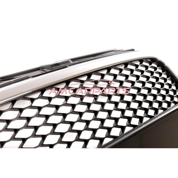 Preview: Upgrade Design Sportgrill / Kühlergrill für Audi A4 B7 05-08 chrom/schwarz in Wabengitter Optik