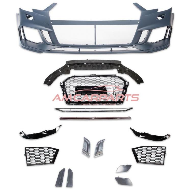 Preview: Upgrade Sport Design Frontstoßstange passend für Audi A3 8V Facelift Cabrio + 3-Türer 16-19 inkl. Grill