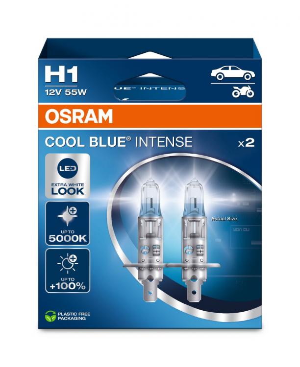 H1 12V 55W P14.5s Cool Blue INTENSE NextGen. 5000K +100% Duo 2st. OSRAM