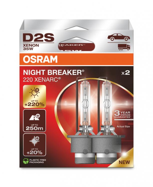 D2S 35W XENARC® NIGHT BREAKER® 220 3 Jahre Garantie* 2 St. OSRAM