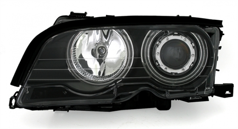 CCFL Angel Eyes Scheinwerfer für BMW 3er E46 Coupe / Cabrio 98-01 schwarz Set