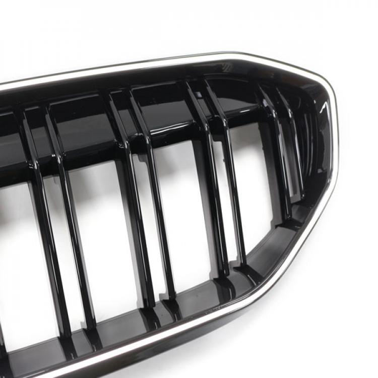 LED-Doppellamellen-Kühlergrill in Schwarz glänzend passend für BMW 3er G20 2019-2023