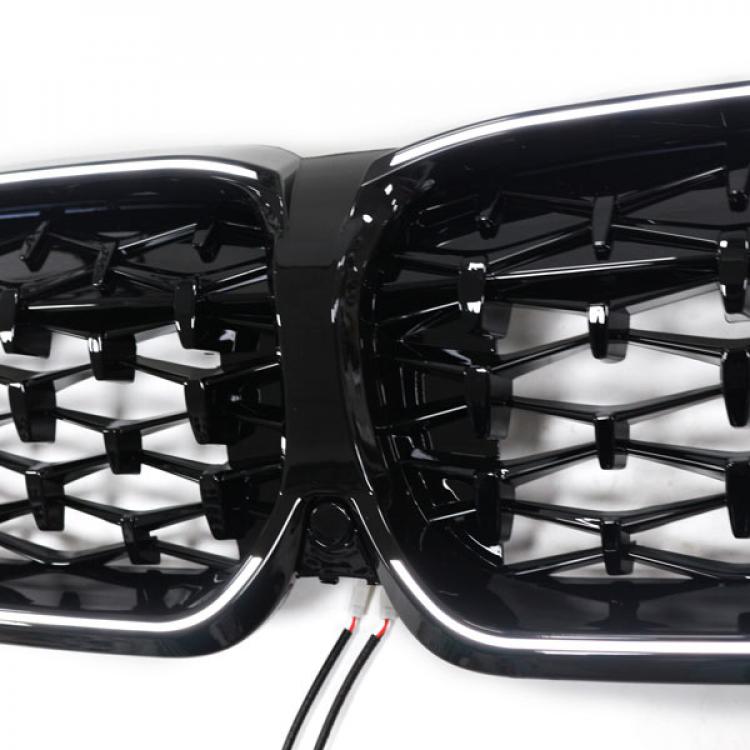 LED-Kühlergrill schwarz für BMW 3er G20 2019-2023 für Umbau auf Diamantdesign/Look