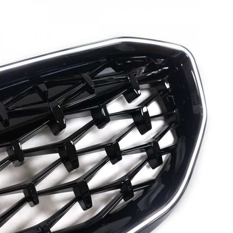 LED-Kühlergrill schwarz für BMW 3er G20 2019-2023 für Umbau auf Diamantdesign/Look