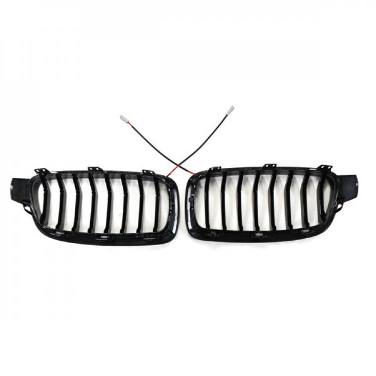 LED-Kühlergrill mit einer Lamelle in Schwarz glänzend, passend für BMW 3er F30 2012–2019