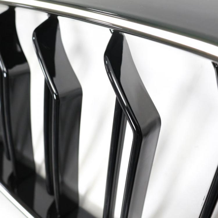 LED-Doppellamellen-Kühlergrill in Schwarz glänzend, passend für BMW 5er G30 2017–2020, alt bis neu