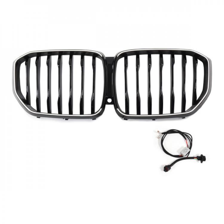 LED-Kühlergrill mit einer Lamelle in Schwarz glänzend passend für BMW X5 Serie G05 2019 +