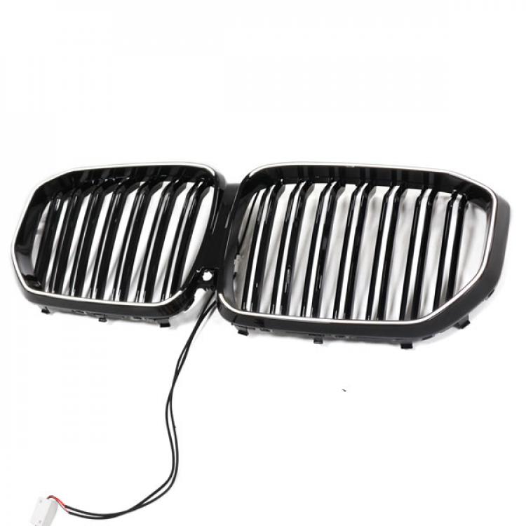 LED-Doppellamellen-Kühlergrill in Schwarz glänzend passend für BMW X5-Serie G05 ab 2019