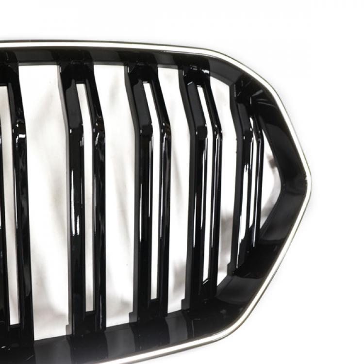 LED-Doppellamellen-Kühlergrill in Schwarz glänzend passend für BMW X6 Serie G06 2019–2023