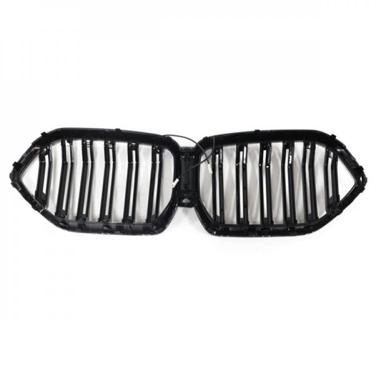 LED-Doppellamellen-Kühlergrill in Schwarz glänzend passend für BMW X6 Serie G06 2019–2023