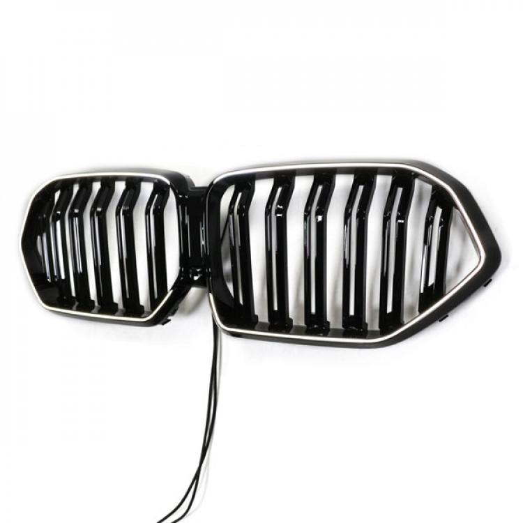 LED-Doppellamellen-Grill in Schwarz glänzend passend für BMW X6 Serie G06 LCI 2023 +