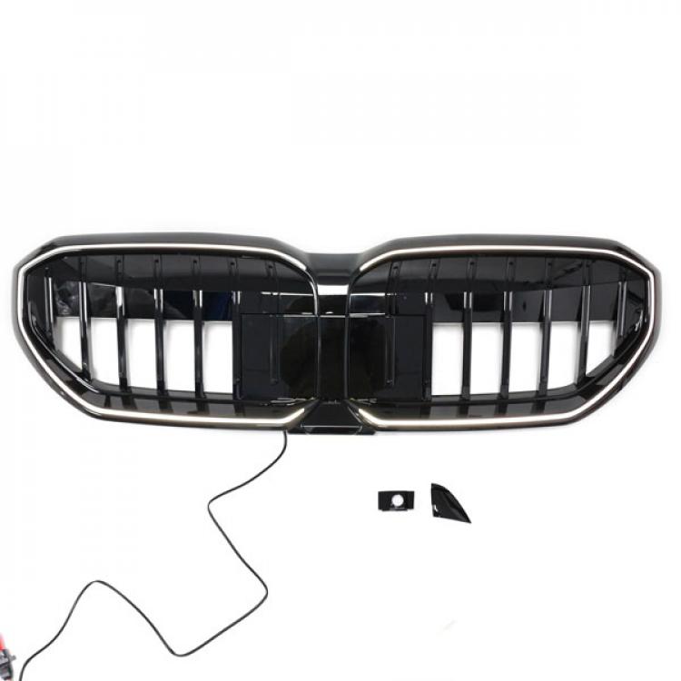 LED-Kühlergrill mit einer Lamelle in Schwarz glänzend passend für BMW 5er G60 2024 +