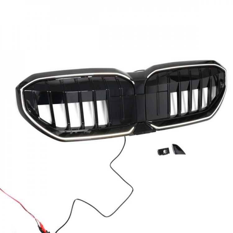 LED-Kühlergrill mit einer Lamelle in Schwarz glänzend passend für BMW 5er G60 2024 +