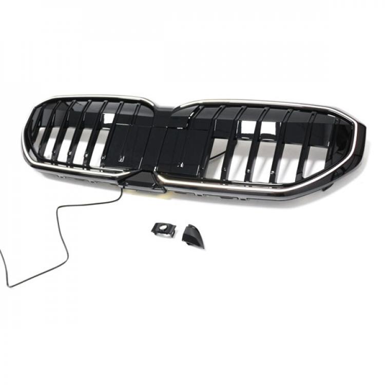LED-Kühlergrill mit einer Lamelle in Schwarz glänzend passend für BMW 5er G60 2024 +