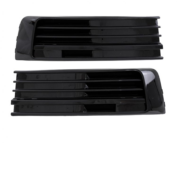 Set Gitter Grill Einsatz Stoßstange vorne unten Hochglanz Schwarz passt für VW T6 ab 2015-2019