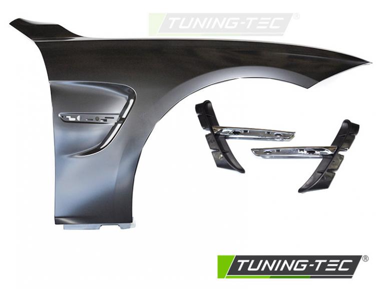 Upgrade Sport Design Kotflügel Vorn (links+rechts) für BMW 3er F30/F31 11-18 mit Lufteinlässen Chrom Optik