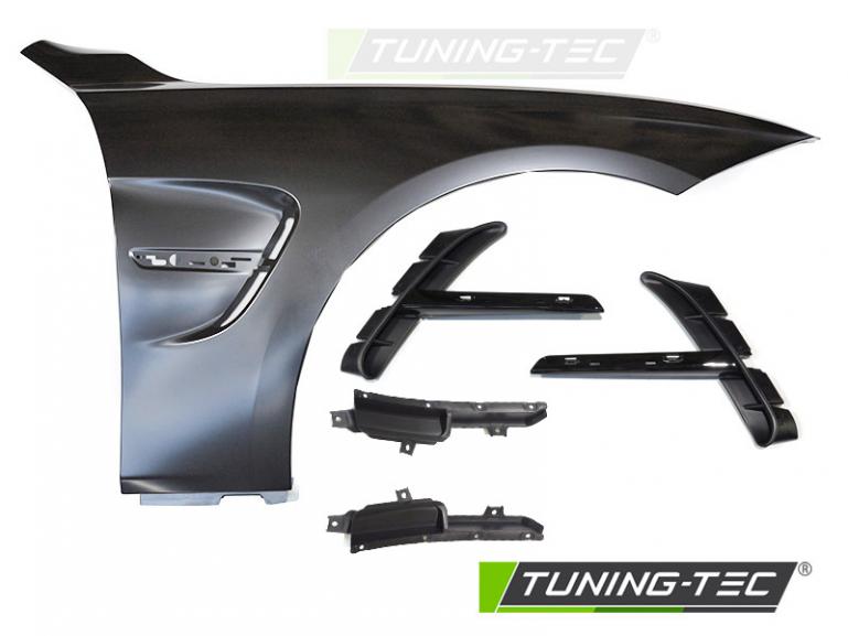 Upgrade Sport Design Kotflügel Vorn (links+rechts) für BMW 4er F32 / F33 /F36 13-19 mit Lufteinlässen Hochglanz schwarz